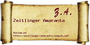 Zeitlinger Amaranta névjegykártya